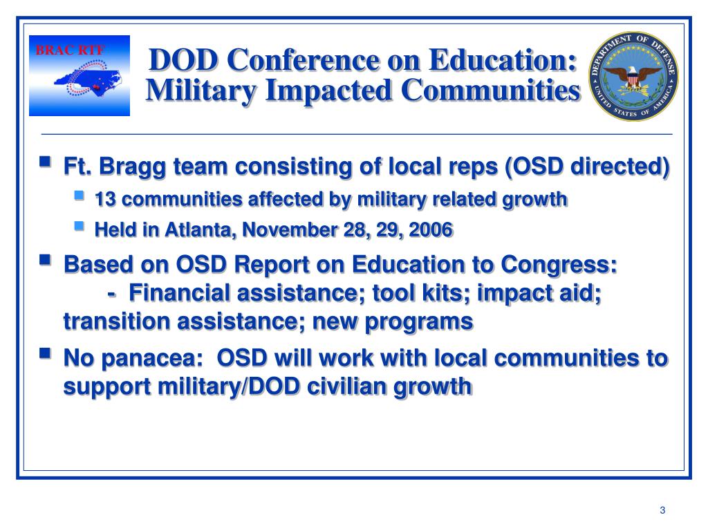 PPT BRAC Regional Task Force (RTF) For the Fort Bragg Region