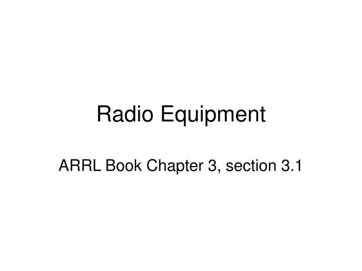 PPT Radio Equipment PowerPoint Presentation, free download ID4522897