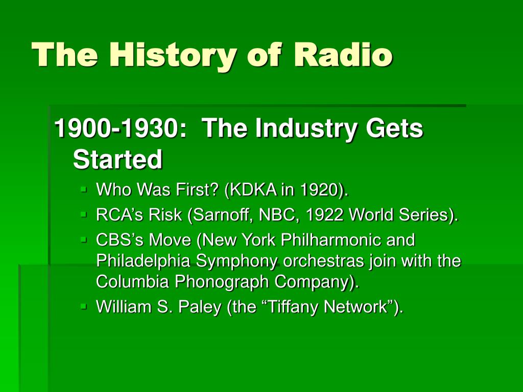history of radio presentation