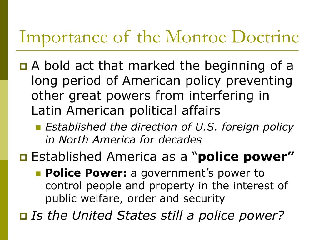 what was the importance of the monroe doctrine