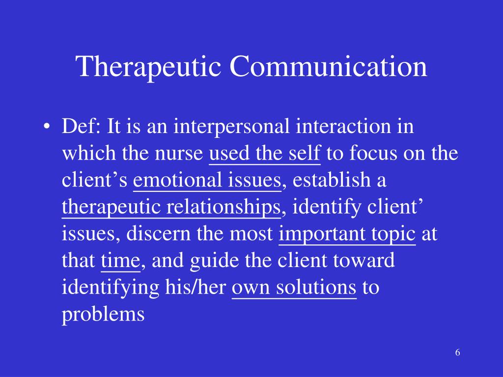 importance of therapeutic communication in nursing