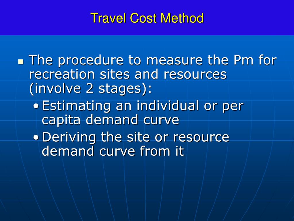 travel cost method given by