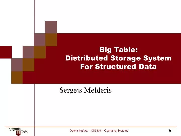 PPT Big Table Distributed Storage System For Structured Data