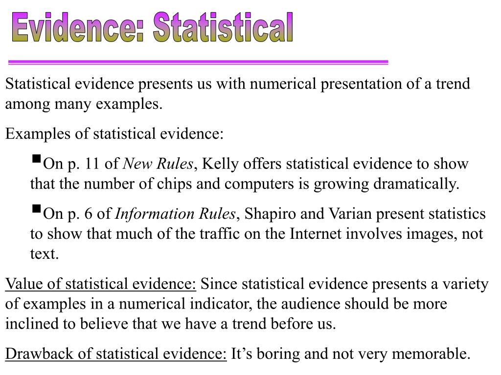 examples of presentation of evidence