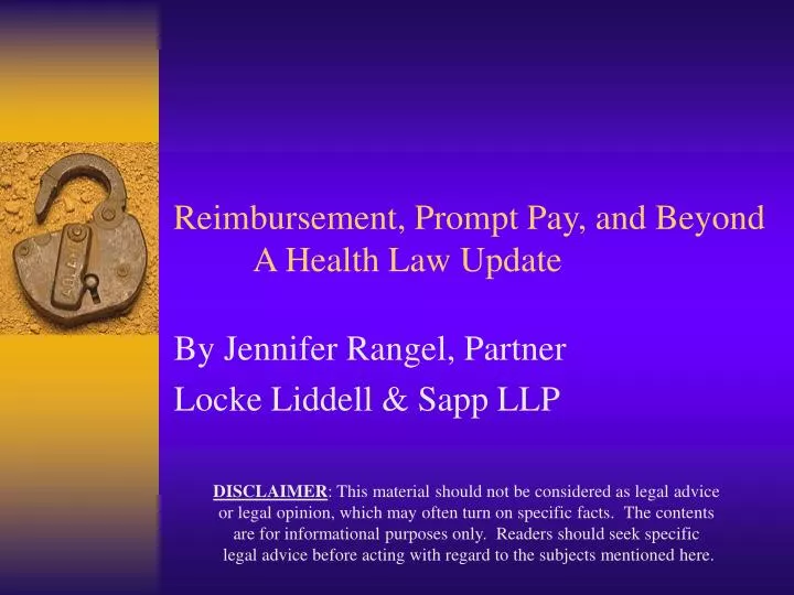 reimbursement prompt pay and beyond a health law update n.