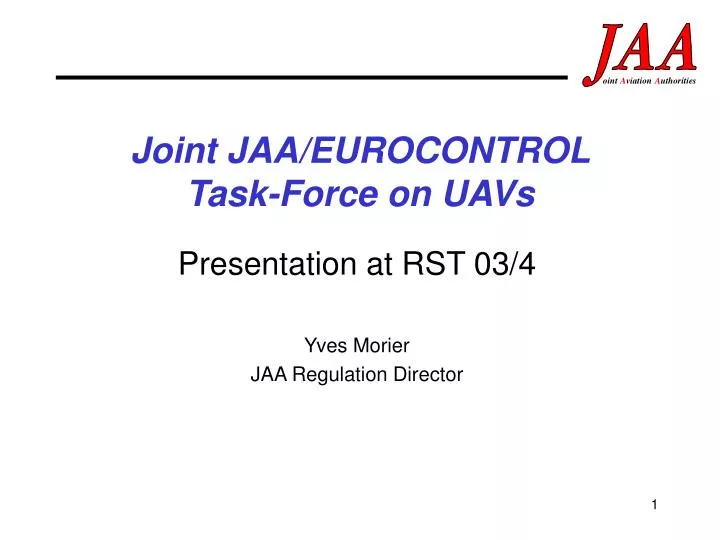 joint jaa eurocontrol task force on uavs n.