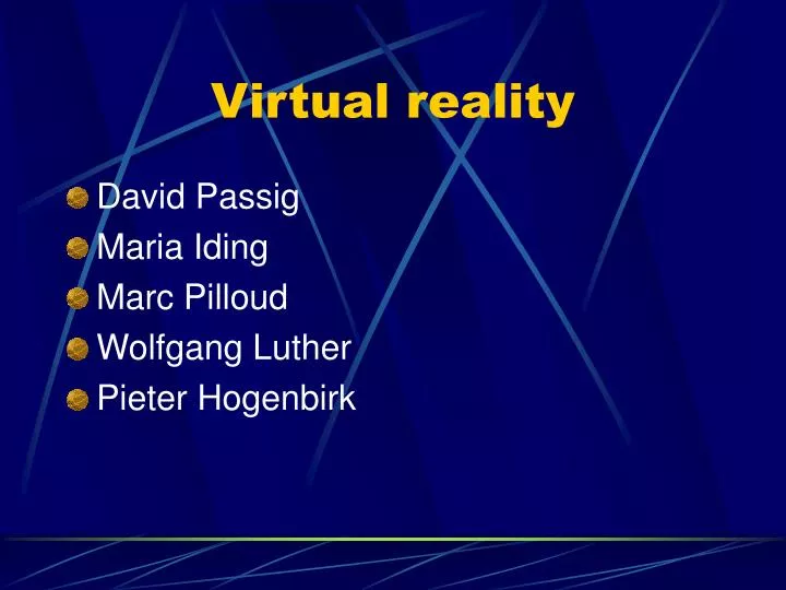 virtual reality n.