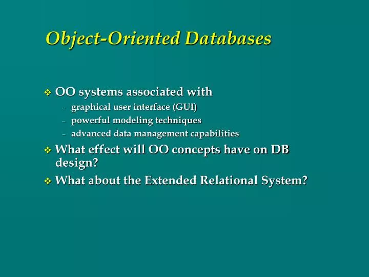 PPT - Object-Oriented Databases PowerPoint Presentation, free download ...