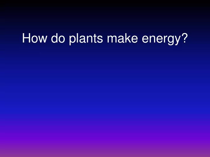 PPT How do plants make energy? PowerPoint Presentation, free download