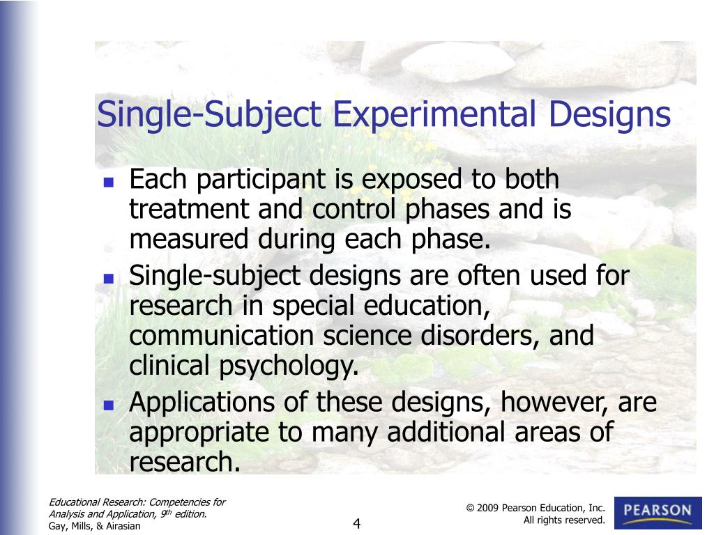 single subject design research is not considered experimental