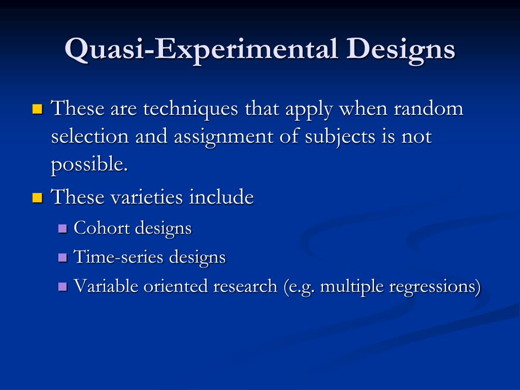 quasi experimental design random assignment