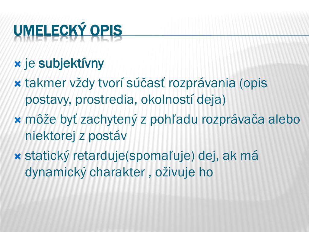 PPT - Opisný slohový postup PowerPoint Presentation, free download -  ID:4532822