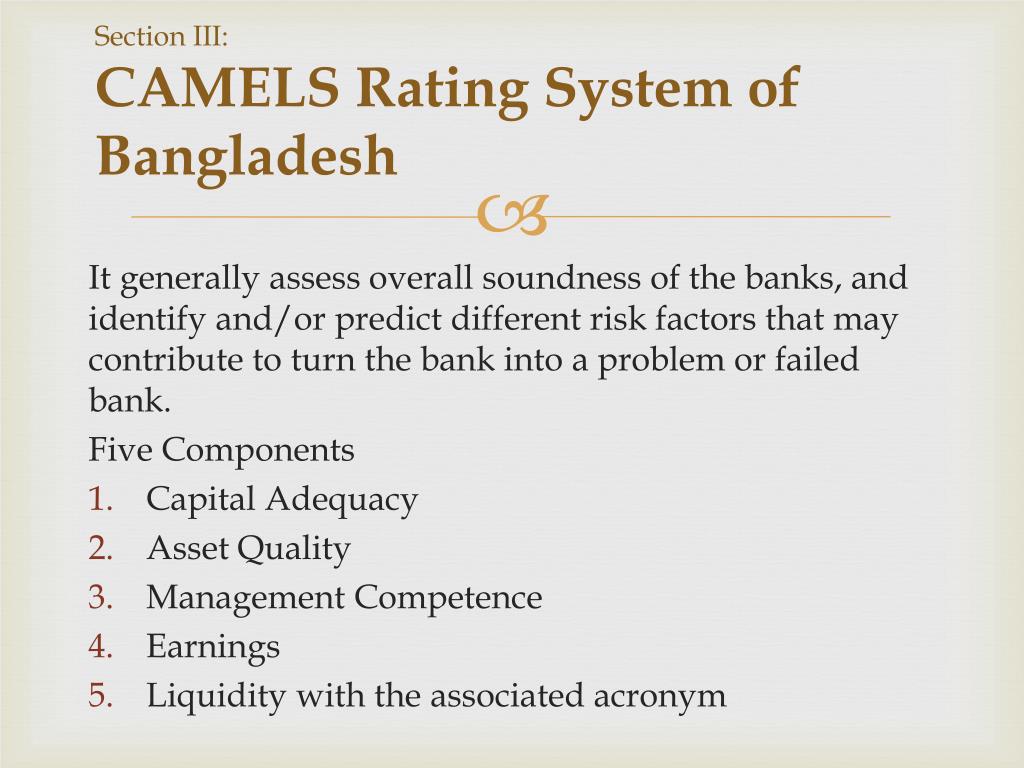 PPT - CAMELS Rating System in the context of Islamic Banking PowerPoint  Presentation - ID:4535858