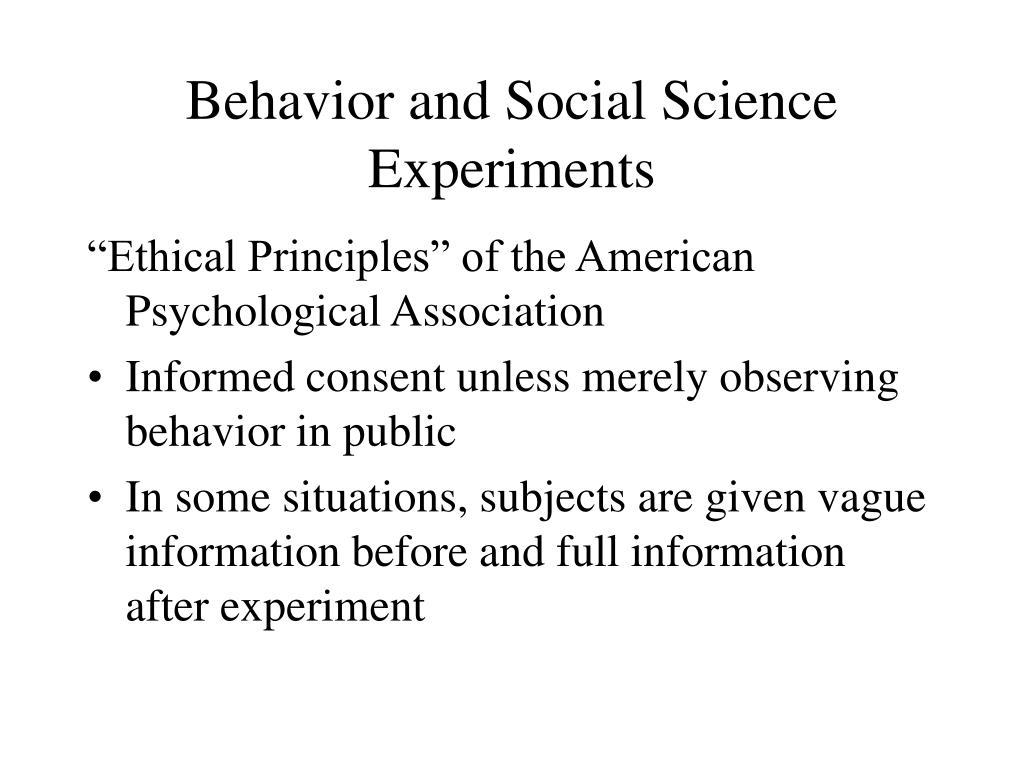 are social experiments ethical