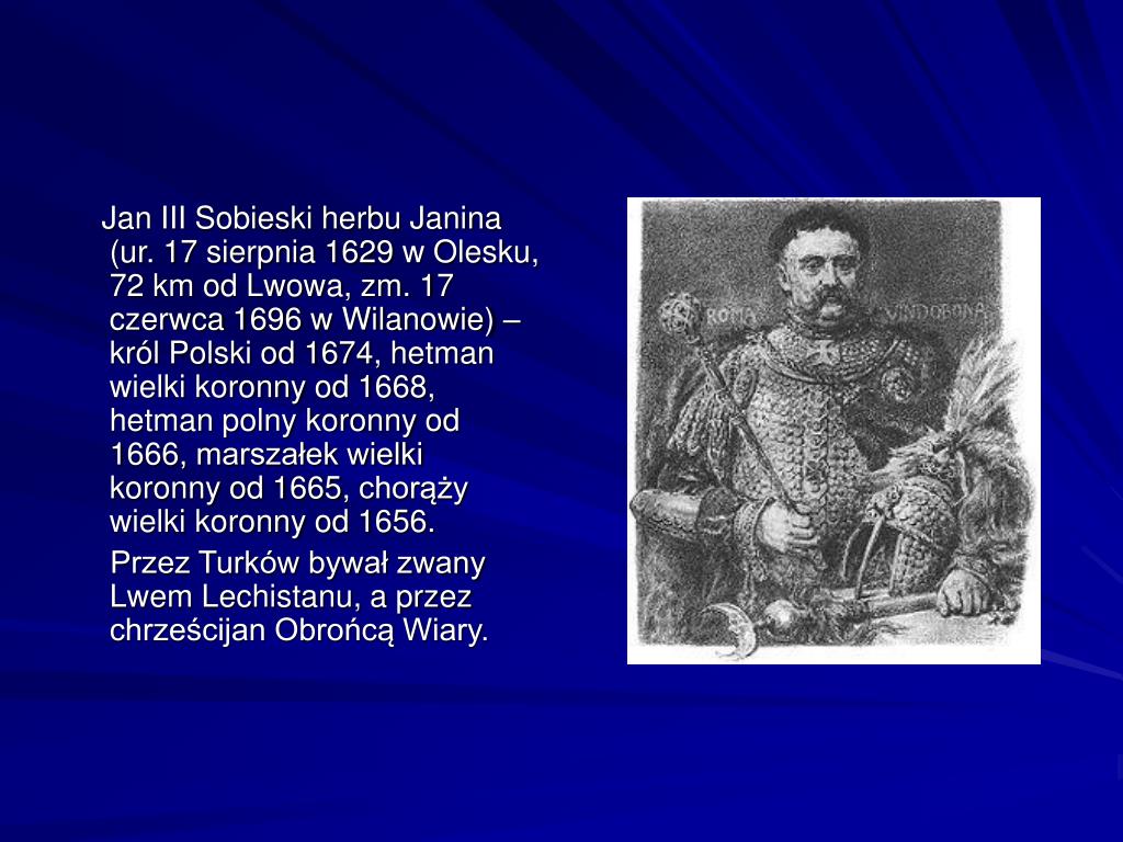 Dlaczego Turcy Nazywali Sobieskiego Lwem Lechistanu PPT - Jan III Sobieski - Lew Lechistanu PowerPoint Presentation, free