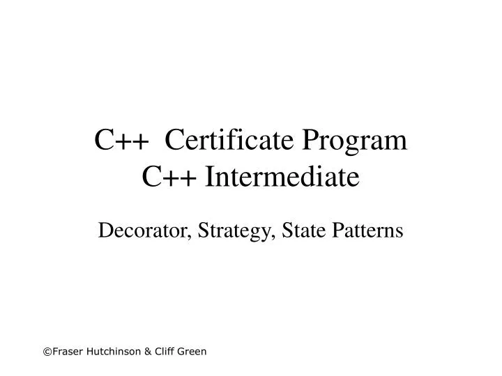 Ppt C Certificate Program C Intermediate Powerpoint