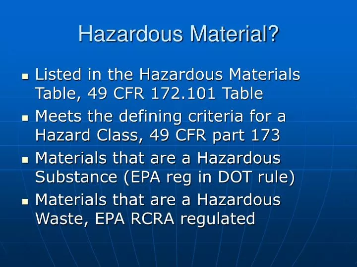 PPT Hazardous Material? PowerPoint Presentation, free download ID