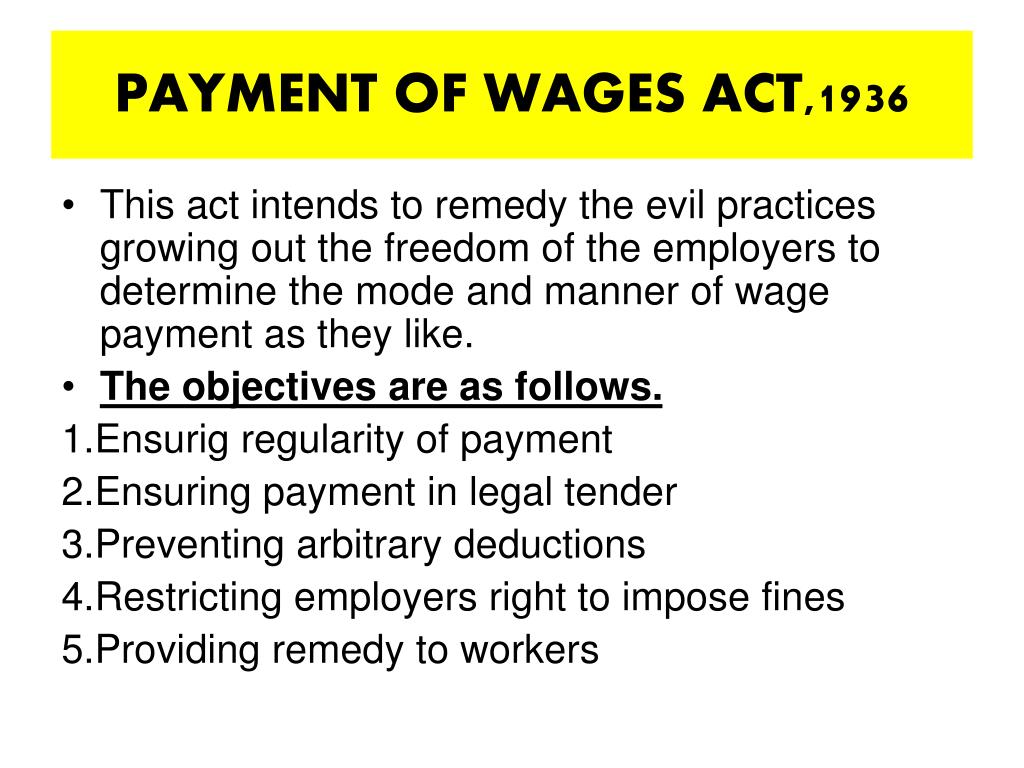 wages legislation