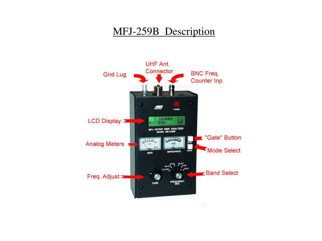PPT Care Use and Feeding of a MFJ259B Antenna Analyzer PowerPoint