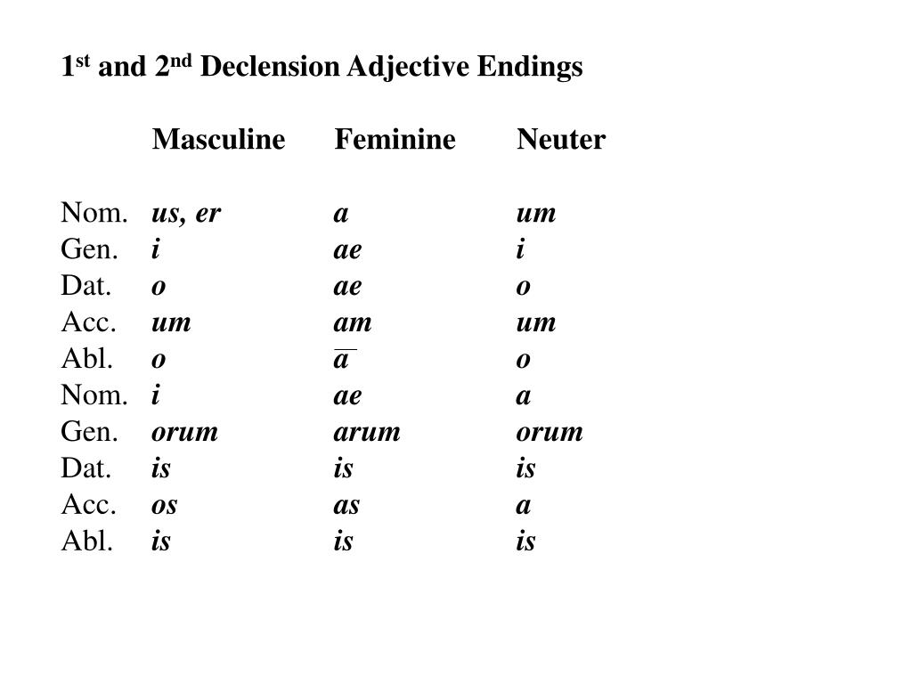 2nd declension latin endings 2nd declension latin endings