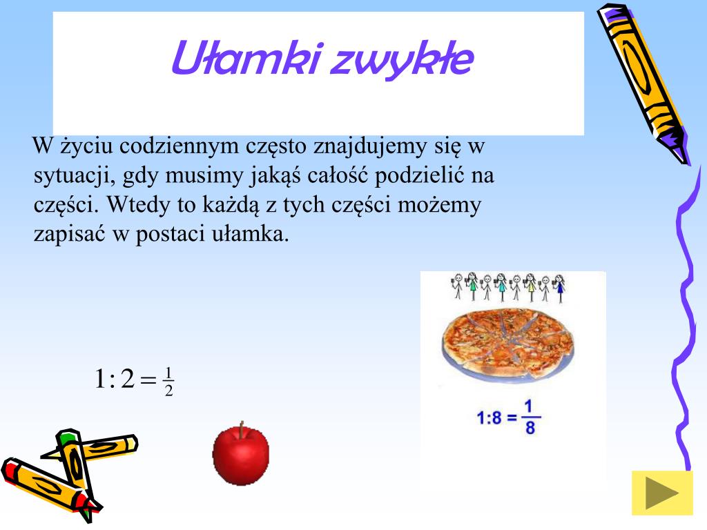 Napisz Cztery Ułamki W Których Licznik Jest O 2 Większy PPT - Ułamki zwykłe PowerPoint Presentation, free download - ID:4541783