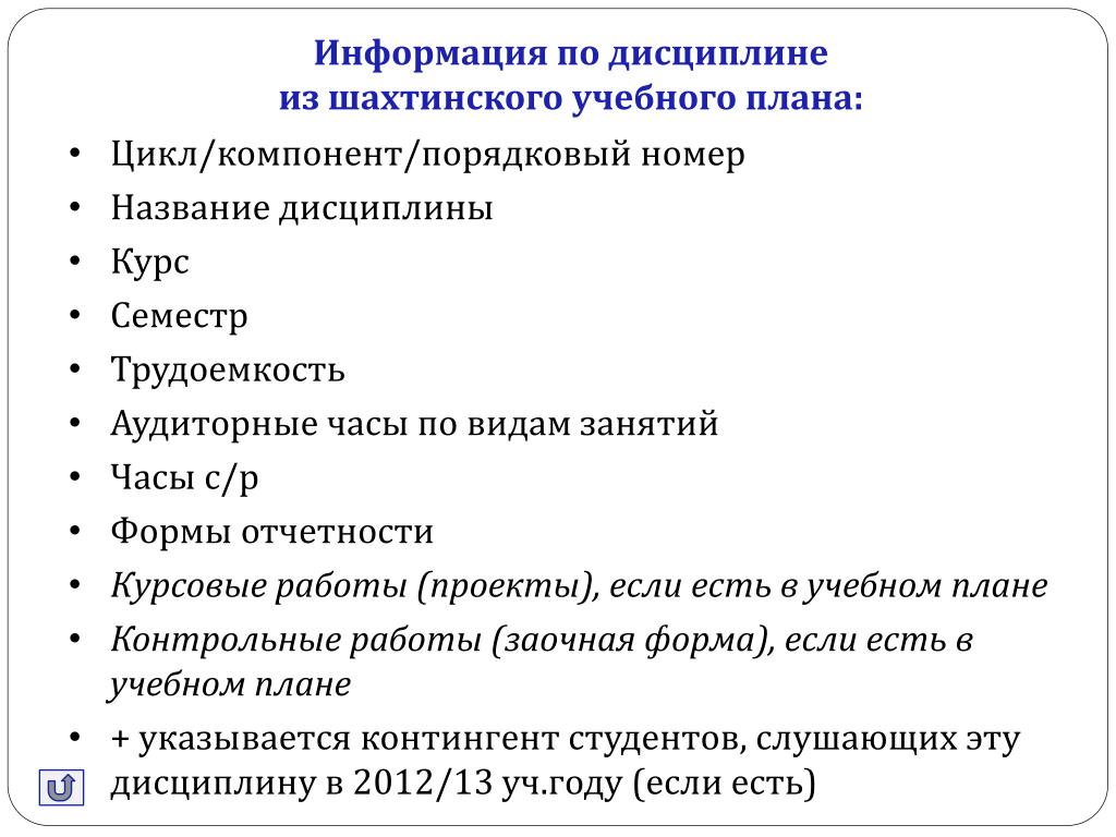 Электронный курс дисциплины. Название дисциплины. Наименование дисциплины это. План курса. Порядок изучения курса дисциплины.