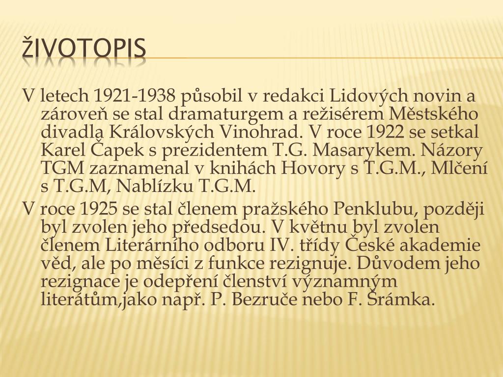 PPT - Karel Čapek PowerPoint Presentation, free download - ID:4545324