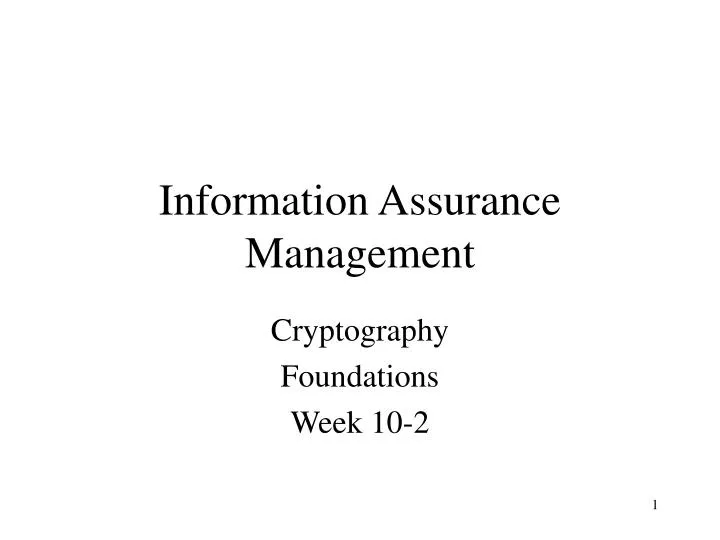 PPT - Information Assurance Management PowerPoint Presentation, free ...