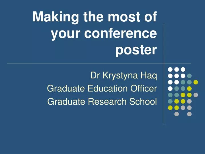 making the most of your conference poster n.
