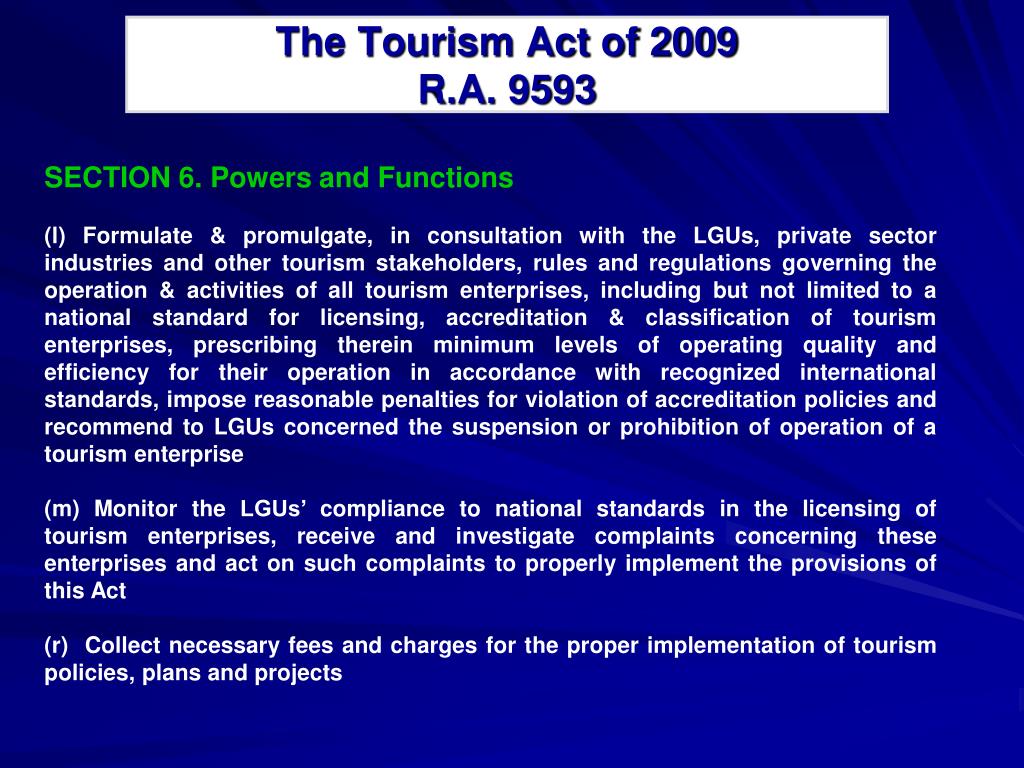 tourism act 2004