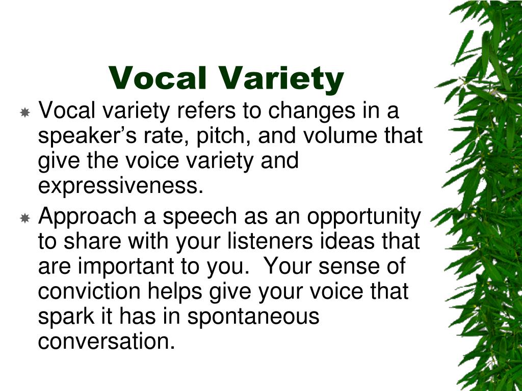 speech use vocal variety