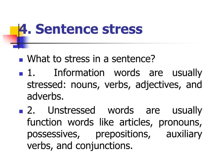 PPT Stressed Words Unstressed Words In A Sentence PowerPoint