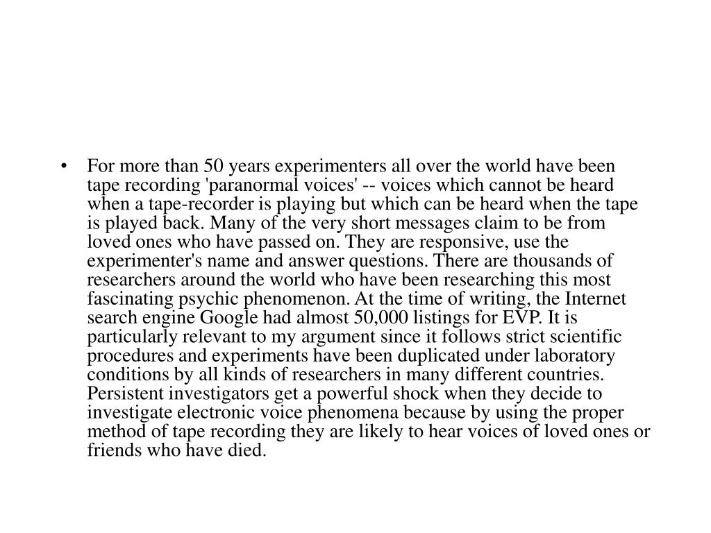 Ppt scientific evidence for survival of consciousness after death