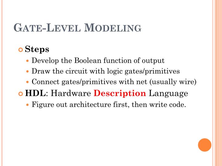 PPT - GATE-LEVEL MODELING PowerPoint Presentation - ID:4551414