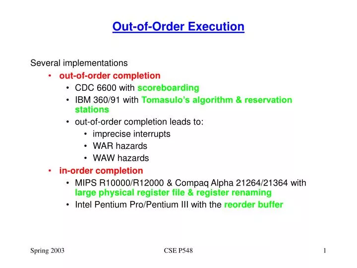 what is out of order execution