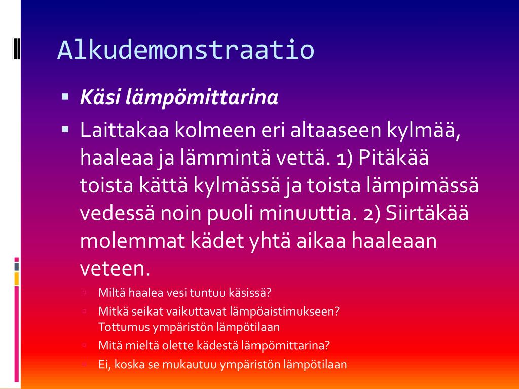 PPT - Lämpöistä oppia PowerPoint Presentation, free download - ID:4553233