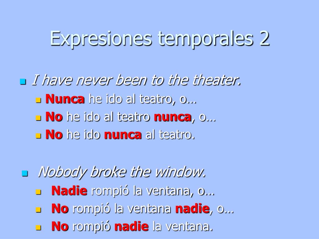 Ppt Las Expresiones Temporales Y Las Preguntas Powerpoint