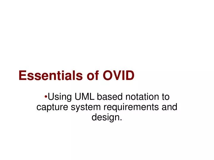 PPT - Essentials of OVID PowerPoint Presentation, free download - ID ...