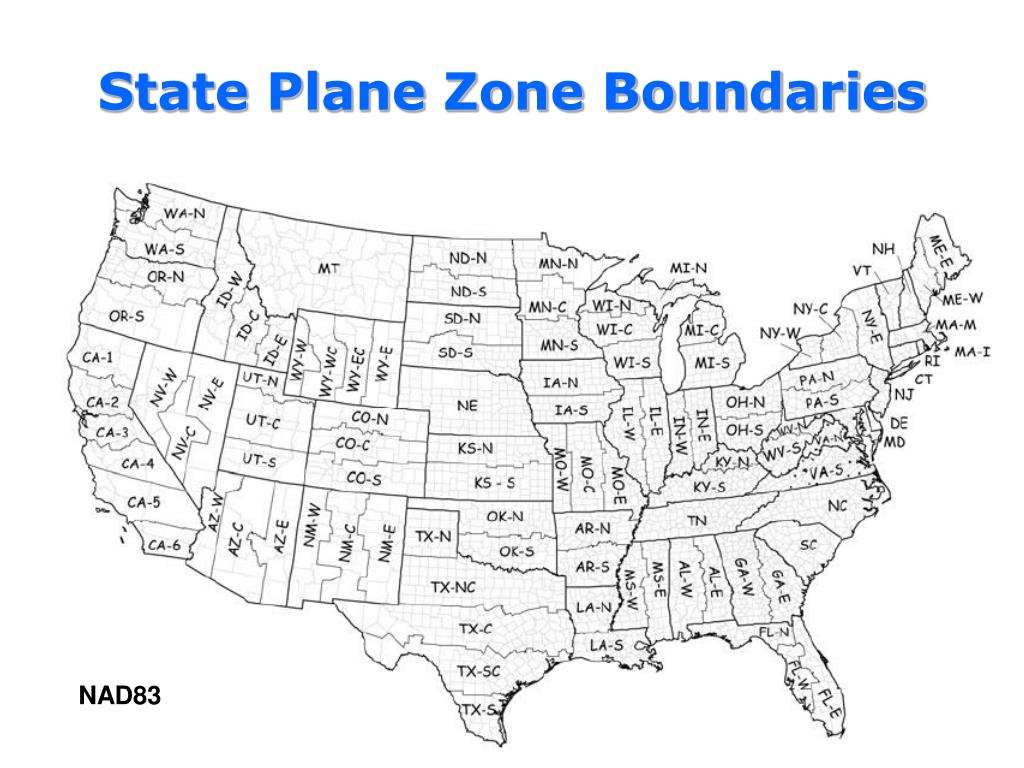 State Plane Zone Boundaries L 