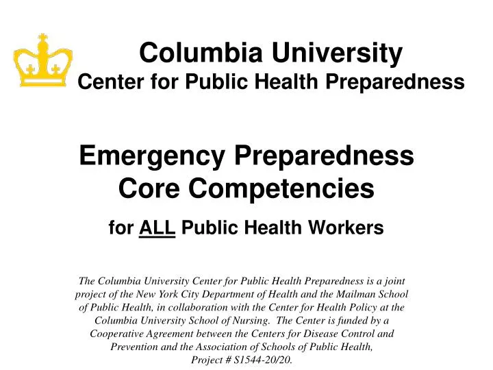 columbia university center for public health preparedness n.
