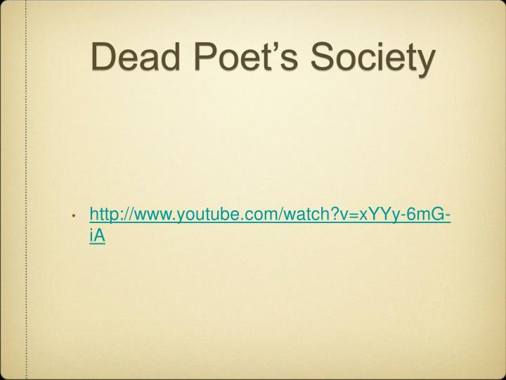 Dead poets society essay topics