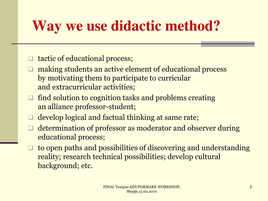 Essay On Didactic Method Of Teaching