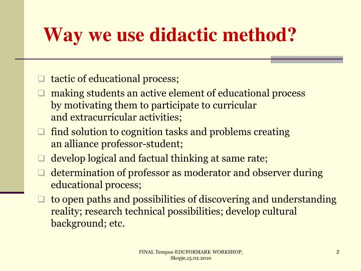 What Is The Didactic Method? , Didactic Teaching Method – NFFO
