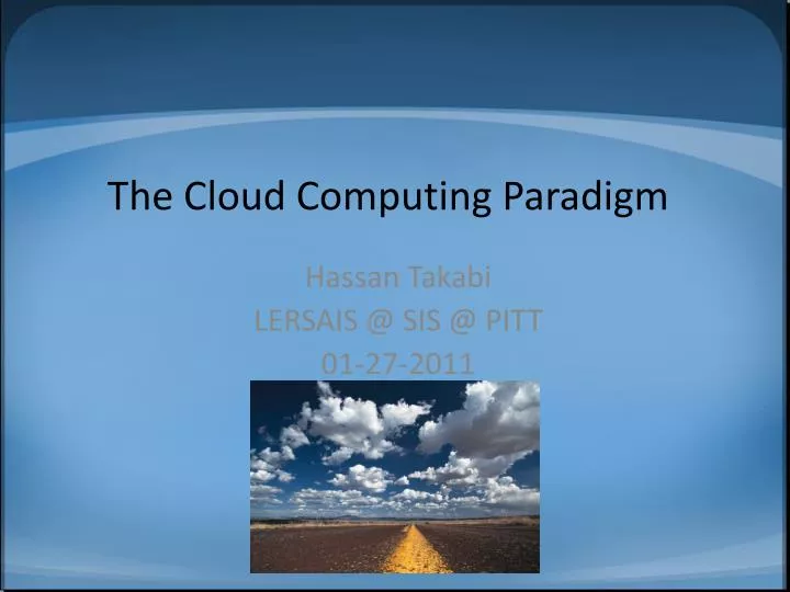 the cloud computing paradigm n.