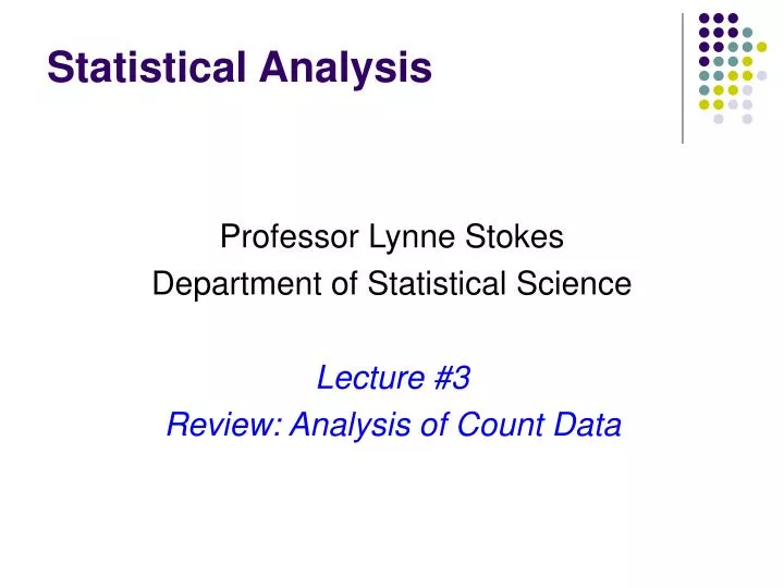 statistical analysis n.
