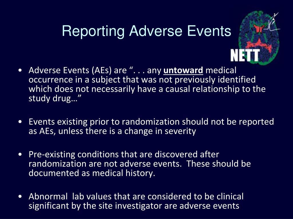 Adverse event. Adverse event reporting System.