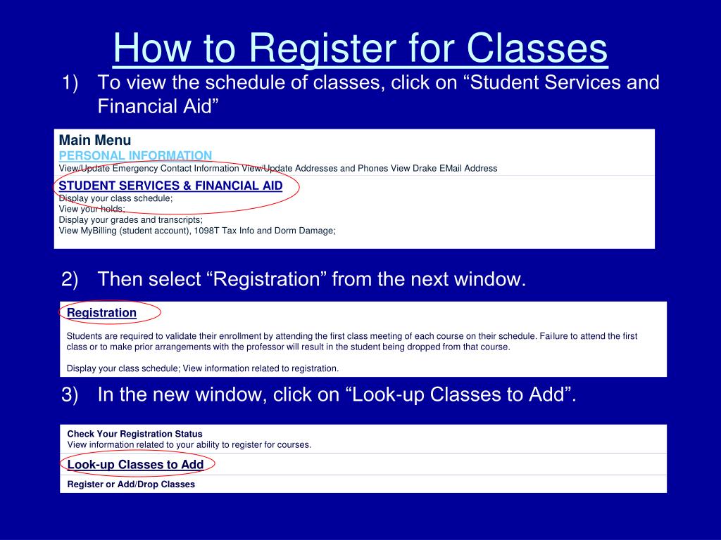 PPT - blue View Registration Essentials Drake University PowerPoint ...