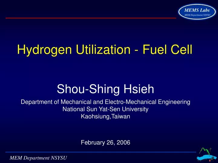 PPT Hydrogen Utilization Fuel Cell PowerPoint Presentation, free