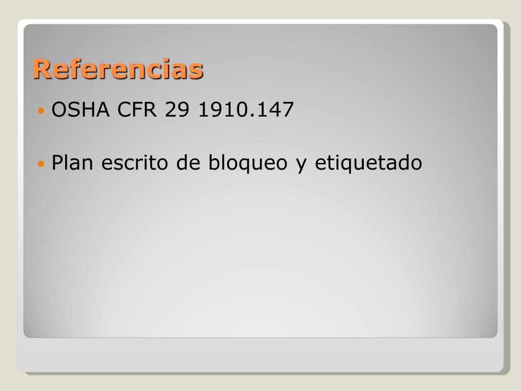 Ppt aislamiento de la energ a peligrosa 29 cfr 1910 147 powerpoint