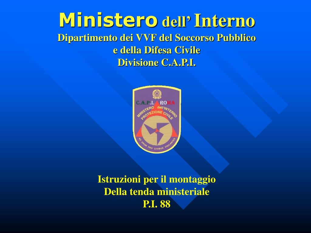 PPT - Istruzioni per il montaggio Della tenda ministeriale P.I. 88  PowerPoint Presentation - ID:4560897